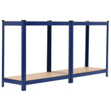 4-Layer Storage Shelf Blue Steel&Engineered Wood