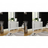 Radiator Covers 2 pcs White MDF 44.1"