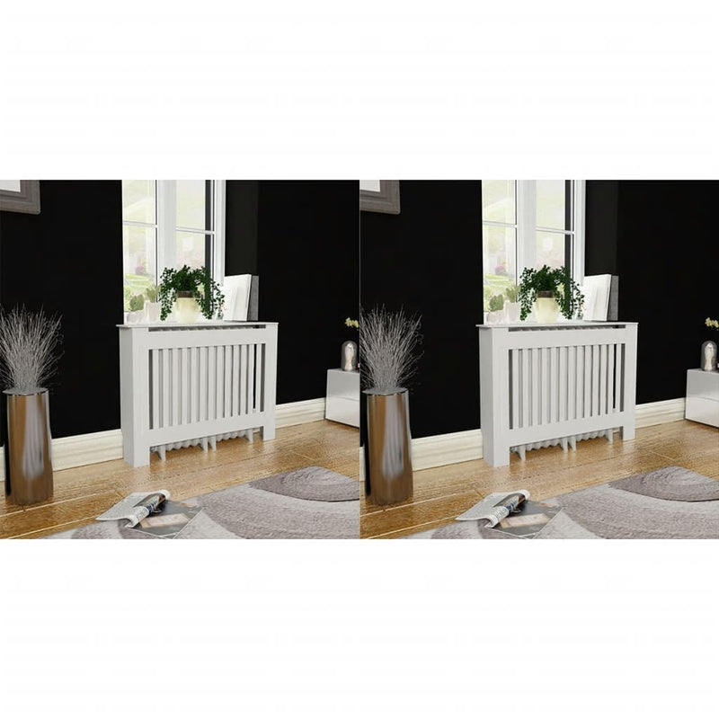 Radiator Covers 2 pcs White MDF 44.1"