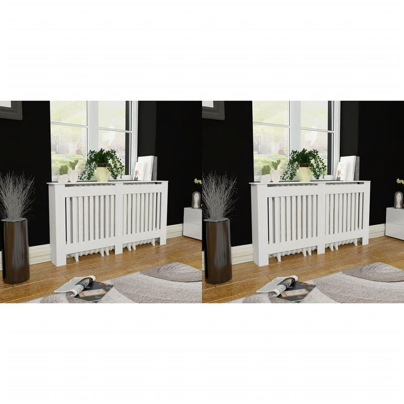 Radiator Covers 2 pcs White MDF 59.8"