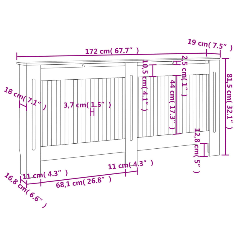 Radiator Covers 2 pcs White MDF 67.7"