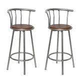 Bar Stools 2 pcs Brown Steel