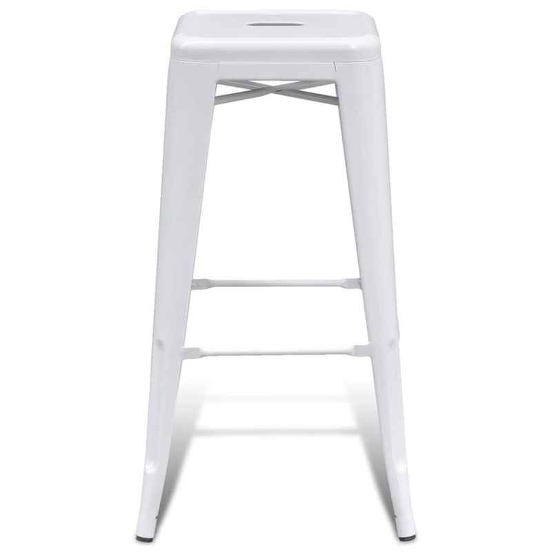 Bar Stools 2 pcs White Steel