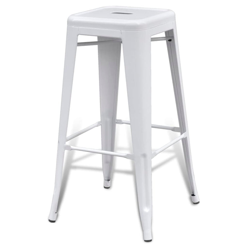 Bar Stools 2 pcs White Steel