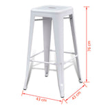 Bar Stools 2 pcs White Steel