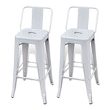 Bar Stools 2 pcs White Steel