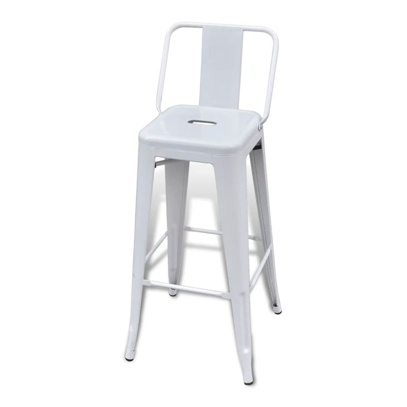 Bar Stools 2 pcs White Steel