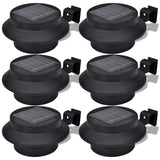 Outdoor Solar Lamp Set 6 pcs Fence Light Gutter Light Black