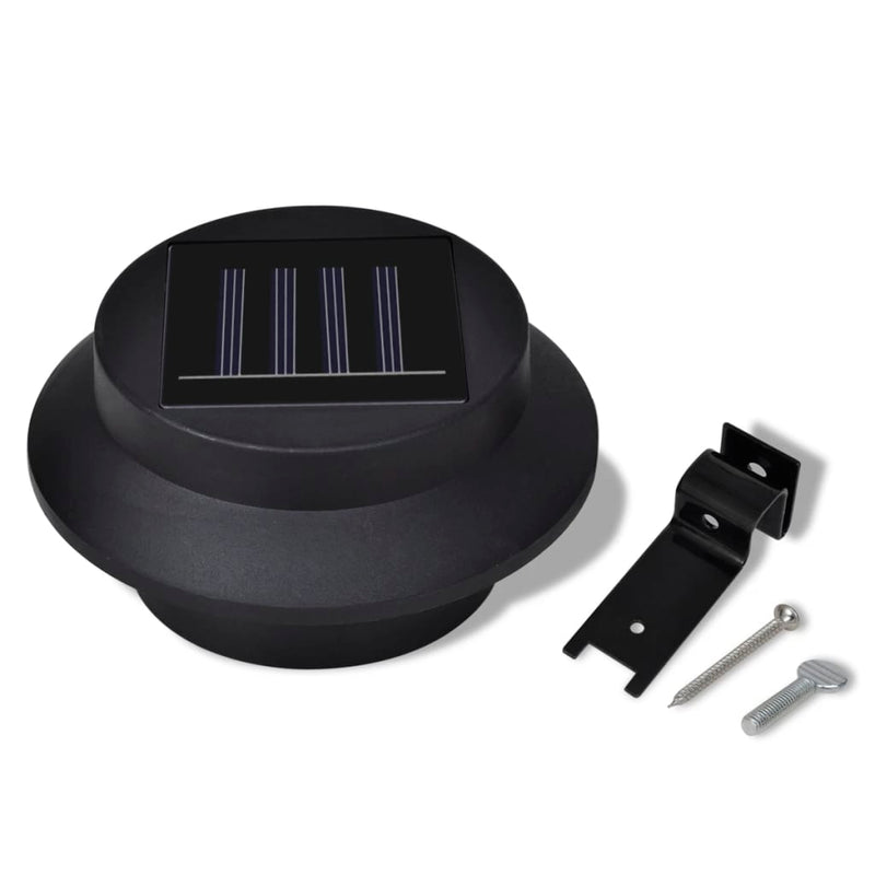 Outdoor Solar Lamp Set 6 pcs Fence Light Gutter Light Black