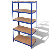 5-Layer Storage Shelf Blue Steel&Engineered Wood