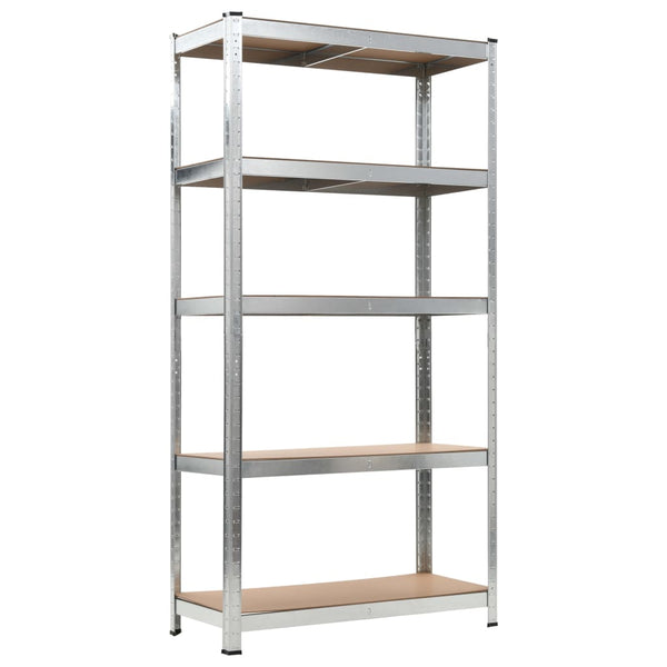 5-Layer Heavy-duty Shelf Silver Steel&Engineered Wood