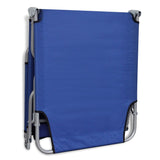 Folding Sun Lounger Powder-coated Steel Blue