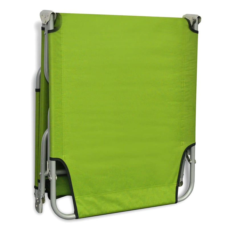 Folding Sun Lounger Powder-coated Steel Apple Green