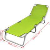 Folding Sun Lounger Powder-coated Steel Apple Green