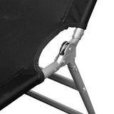 Folding Sun Lounger with Head Cushion Powder-coated Steel Black