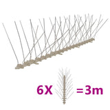 4-row Plastic Bird & Pigeon Spikes Set of 6 10 Feet