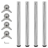 4 Height Adjustable Table Legs Chrome 28"