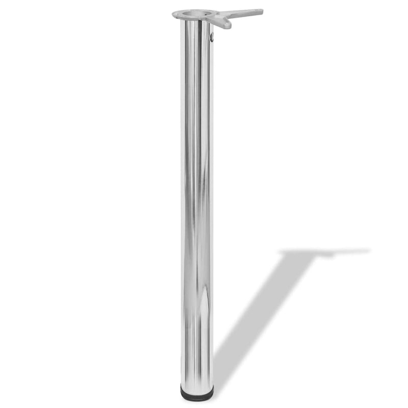 4 Height Adjustable Table Legs Chrome 28"