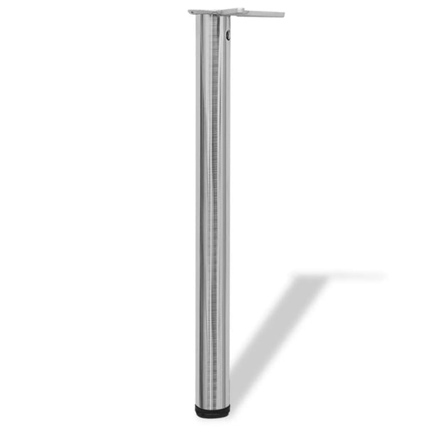 4 Height Adjustable Table Legs Brushed Nickel 28"