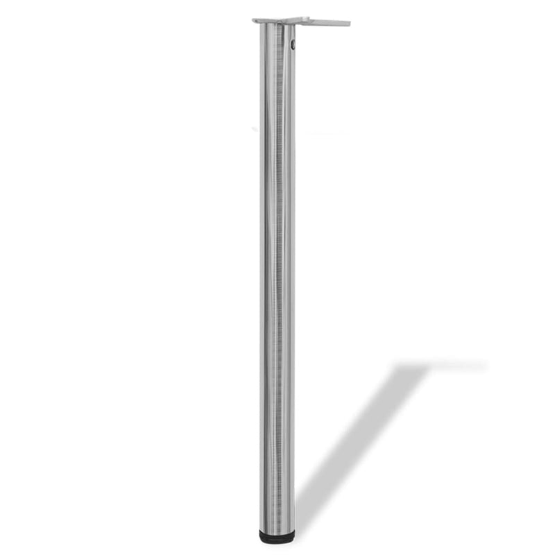 4 Height Adjustable Table Legs Brushed Nickel 34.3"