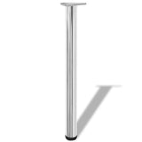 4 Height Adjustable Table Legs Chrome 28"