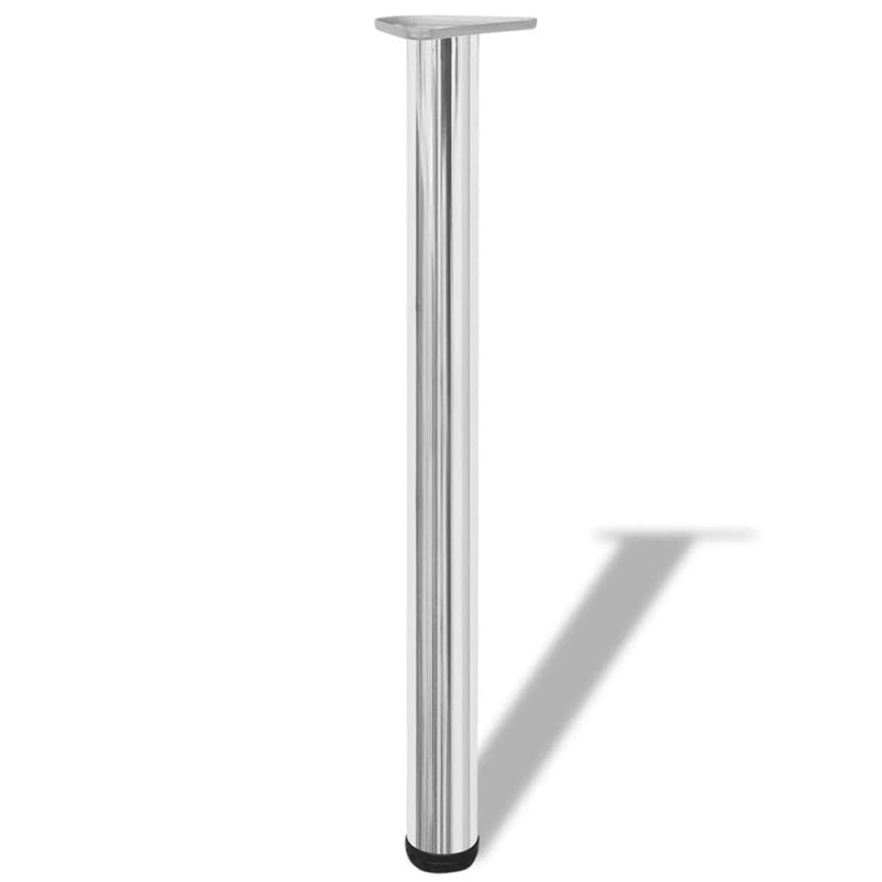 4 Height Adjustable Table Legs Chrome 28"