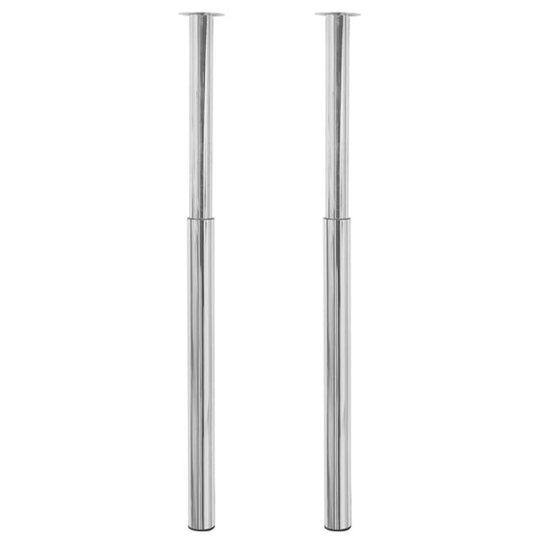 2 Telescopic Table Legs Chrome 28"-43.3"