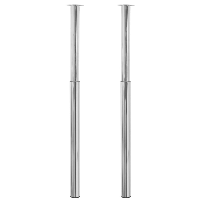 2 Telescopic Table Legs Chrome 28"-43.3"