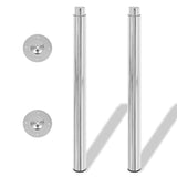 2 Telescopic Table Legs Chrome 28"-43.3"