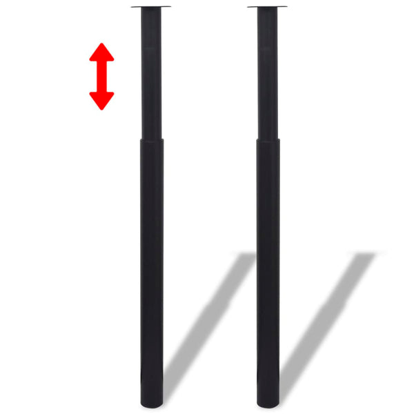 2 Telescopic Table Legs Black 28"-43.3"