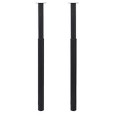 2 Telescopic Table Legs Black 28"-43.3"