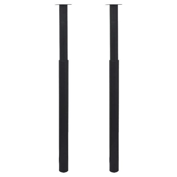 2 Telescopic Table Legs Black 28"-43.3"