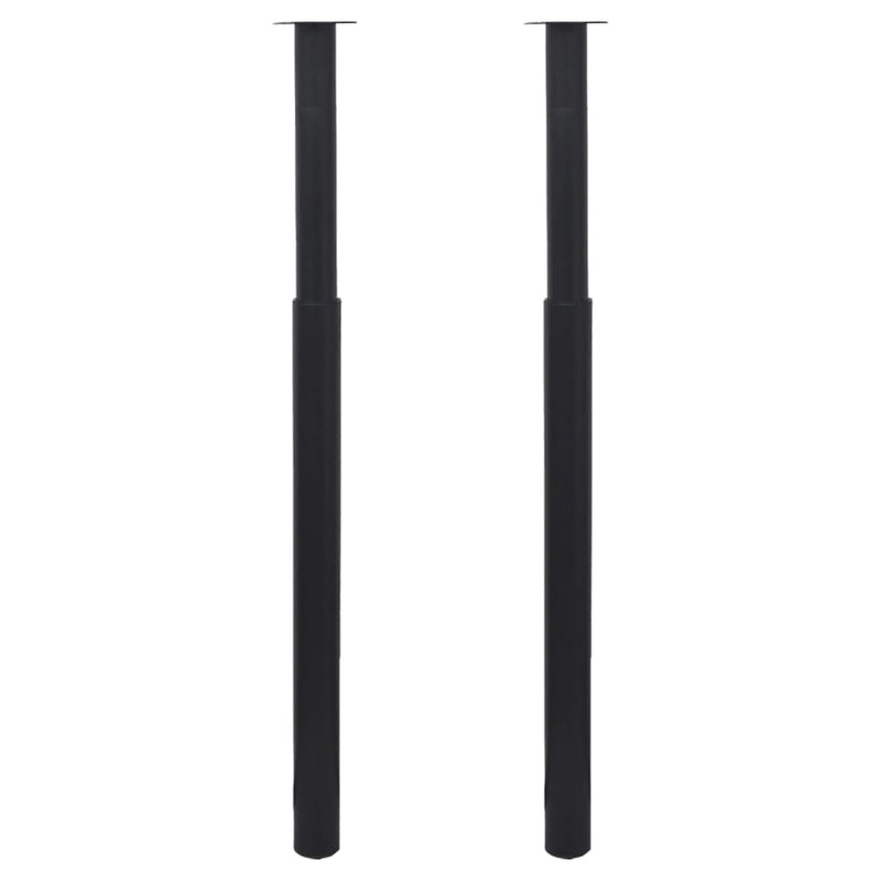 2 Telescopic Table Legs Black 28"-43.3"