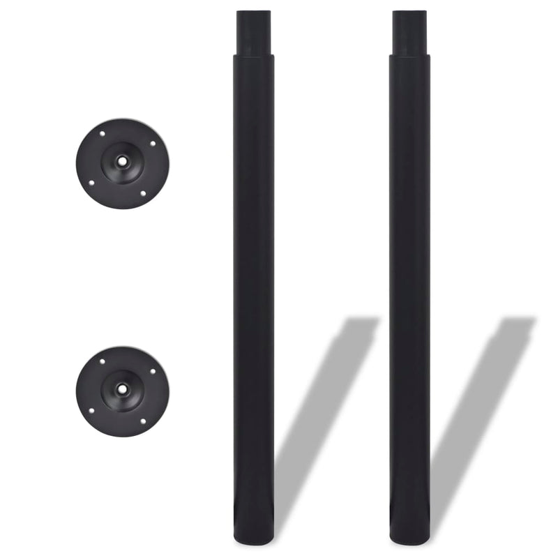 2 Telescopic Table Legs Black 28"-43.3"