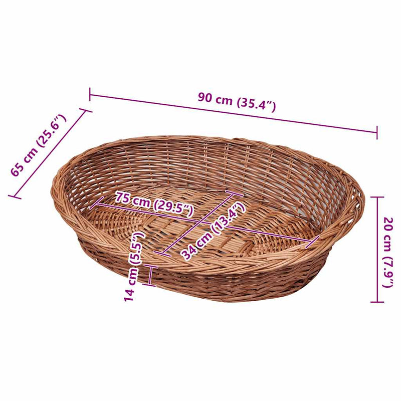 Willow Dog Basket/Pet Bed Natural 35.4"