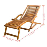 Deck Chair with Footrest Solid Acacia Wood