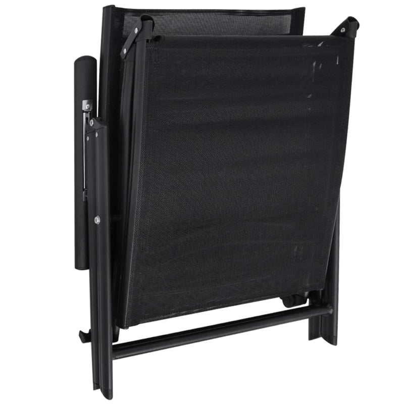 Folding Sun Lounger Aluminum Black