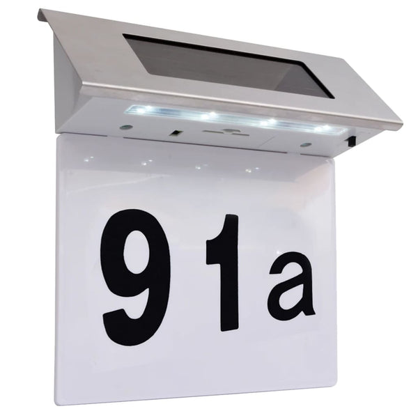 Solar LED House Number Light Stainless Steel