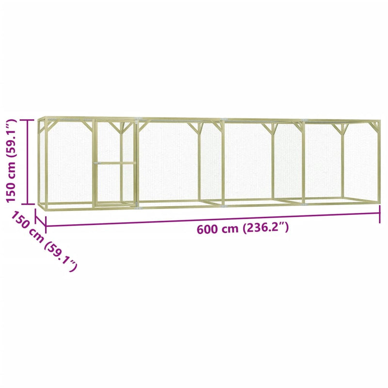 Chicken Cage 19.7'x4.9'x4.9' Steel