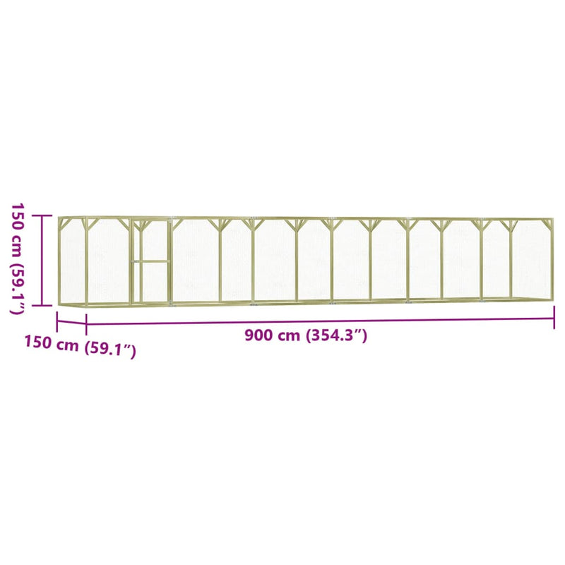 Chicken Cage 29.5'x4.9'x4.9' Steel