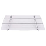 Door Canopy Silver and Transparent 59.1"x35.4" PET