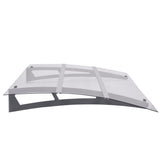 Door Canopy Silver and Transparent 59.1"x35.4" PET