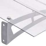 Door Canopy Silver and Transparent 59.1"x35.4" PET