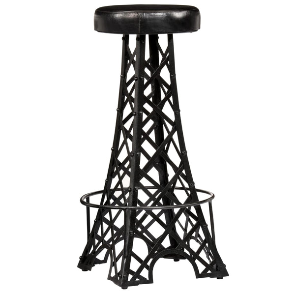 Bar Stools 2 pcs Real Leather