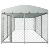 Outdoor Dog Kennel with Roof 24.9'x12.5'x7.5'