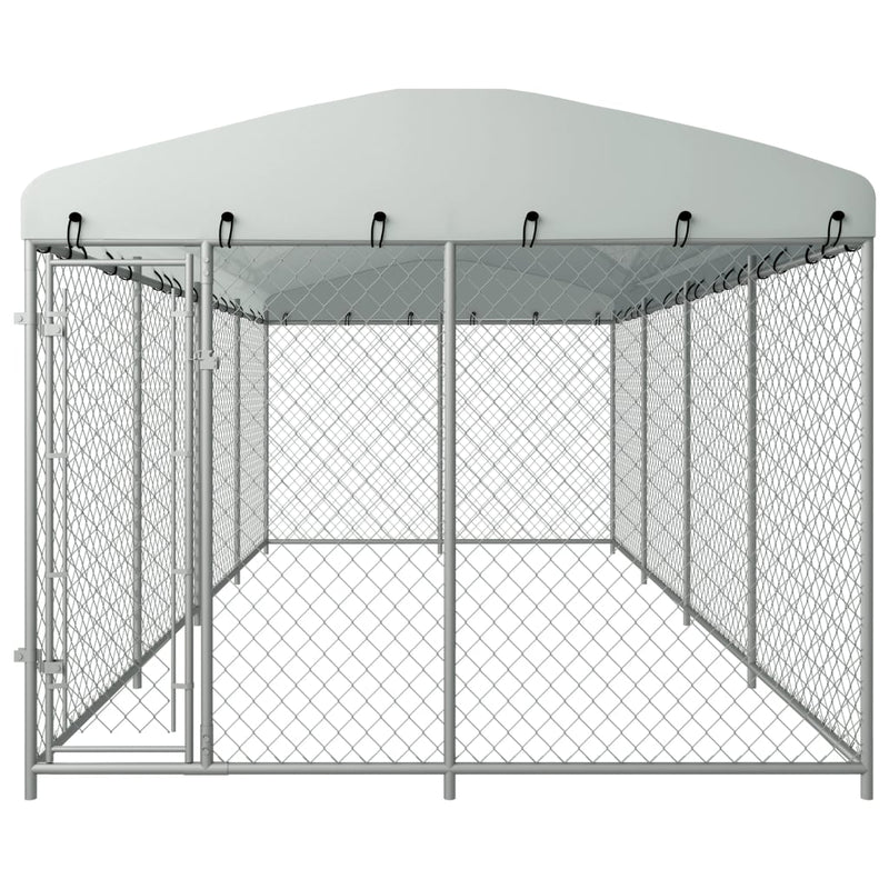 Outdoor Dog Kennel with Roof 24.9'x12.5'x7.5'