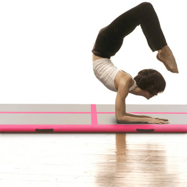 Inflatable Gymnastics Mat with Pump 157.4"x39.3"x3.9" PVC Pink