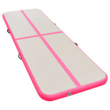 Inflatable Gymnastics Mat with Pump 157.4"x39.3"x3.9" PVC Pink