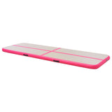 Inflatable Gymnastics Mat with Pump 157.4"x39.3"x3.9" PVC Pink