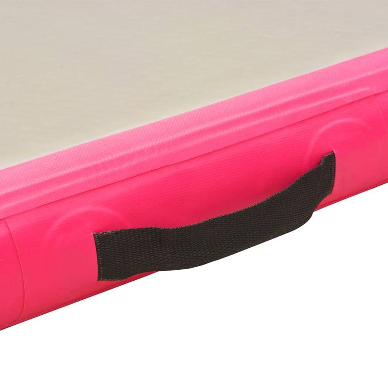 Inflatable Gymnastics Mat with Pump 157.4"x39.3"x3.9" PVC Pink